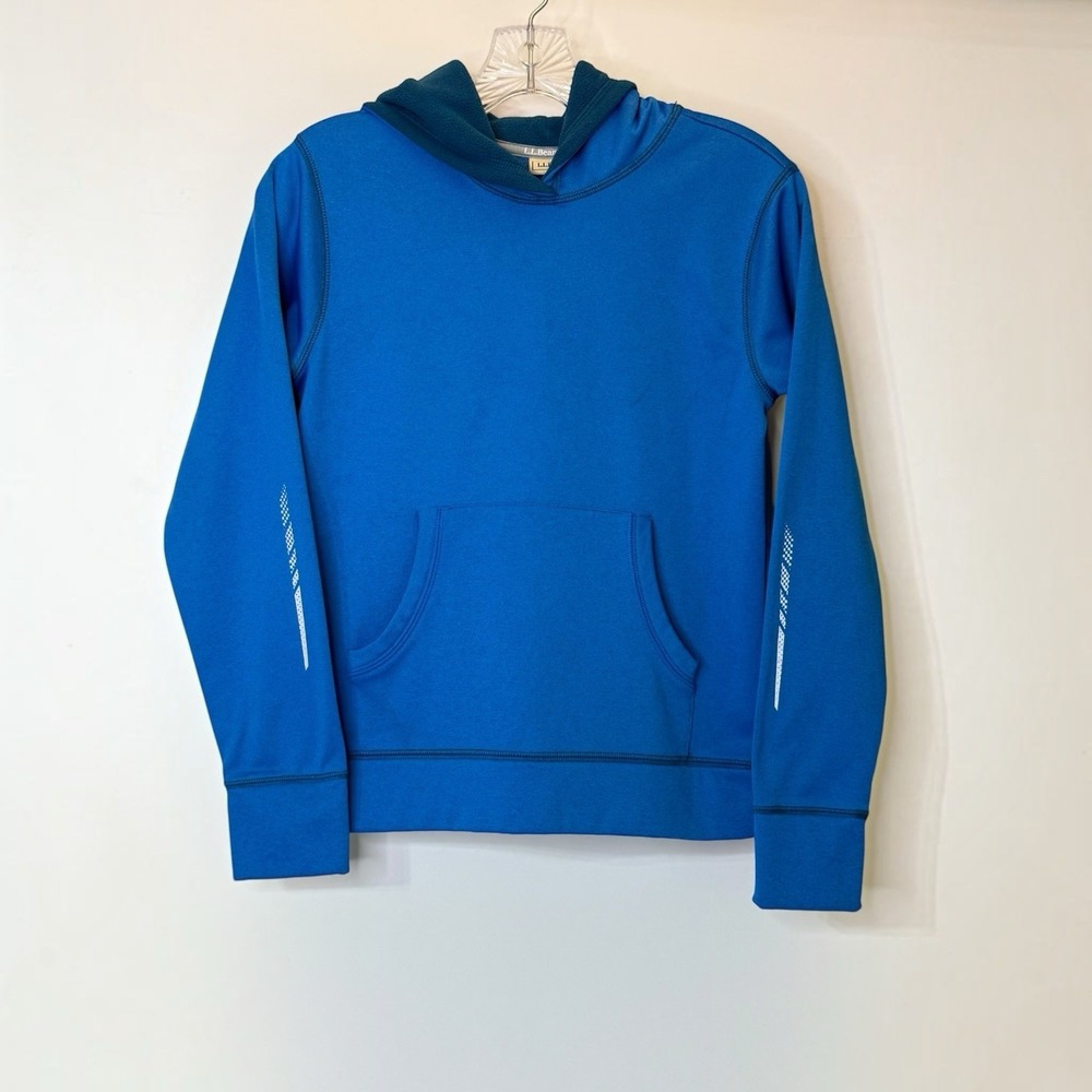 L.L. Bean Bright Blue Boys M 10/12 Hoodie With Front Pocket Fleece Lining
